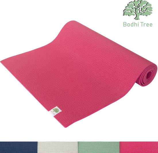 Bodhi Tree® Yogamat 6mm - 183x61cm - Studio Yoga Mat Extra Dik - Anti slip Yogamatten met Draagriem - Fitness Mat Sportmat - Roze Rood van Bodhi Tree®
