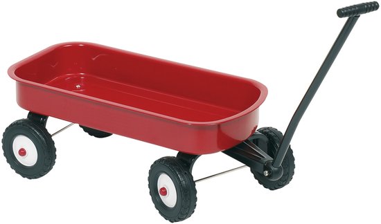 BOLDERKAR 101x25,5x21cm, rood, in metaal en kunststof, 3+ van Merkloos