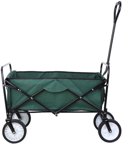 Bolderkar 115 kg Groen - Opvouwbaar, Strandwagen en Met duwstang met Opvouwbaar tuinwagen - Voor Buitengebruik van Bolderkar