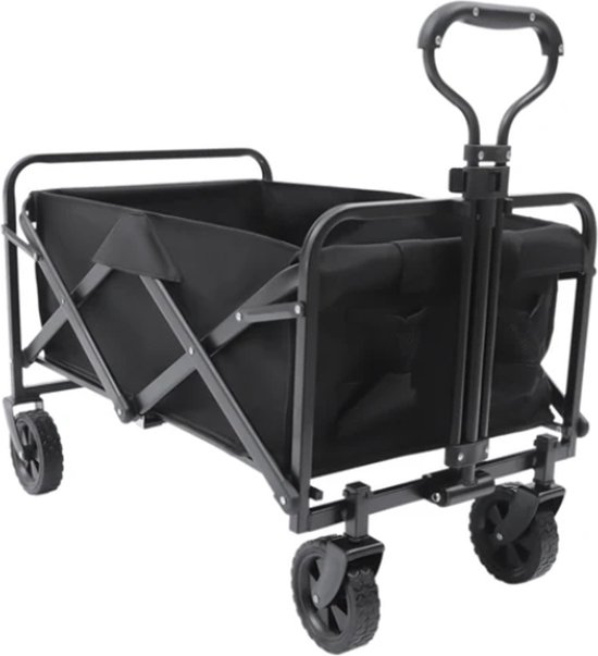 Bolderkar - 4-IN-1 - Bolderwagen - Opvouwbaar - Fluisterbanden - Kinderenvervoer - Zwart van Merkloos