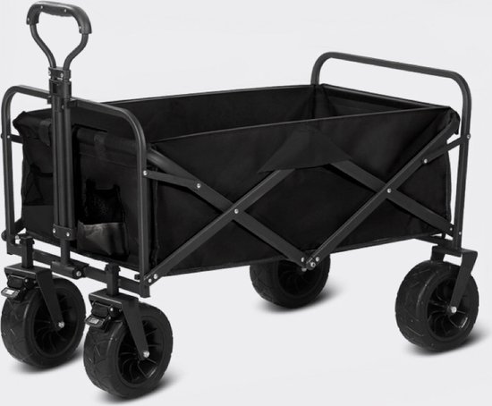 Bolderkar - 7 inch - Inklapbaar - Handkar - Transportkar - Gereedschapskar - Met verstelbare handgreep - Draagvermogen 150 kg - Inhoud 150 L - Zwart van Bolderkar