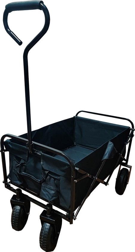 Bolderkar / Bolderwagen met Luchtbanden - Opvouwbaar - Zwart 100 kg van EZILIF