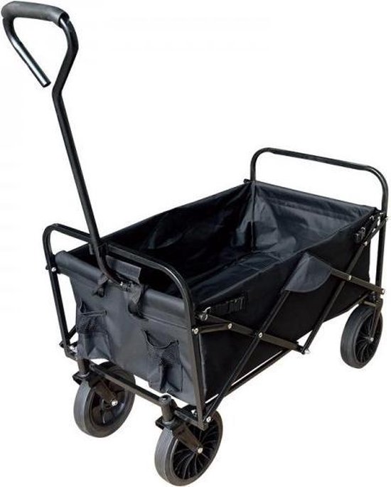 Bolderkar / Bolderwagen opvouwbaar zwart Limited Black Edition met massieve wielen van Bolderkar