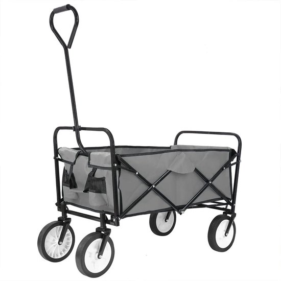 Bolderkar - Bolderwagen - Opvouwbare - Tuinkar - 262L - Tuinwagen - Tuintrolley - Wagon voor Winkelen, Strand, Park en Picknick, Outdoor Activiteiten en Kamperen - Draagvermogen 80kg - Grijs van Merkloos