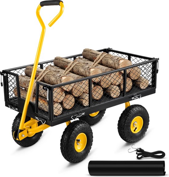 Bolderkar - Bolderwagen - Tuinkar - Handkar - Belastbaar tot 40 kg - 96 x 51 x 22 cm van Merkloos