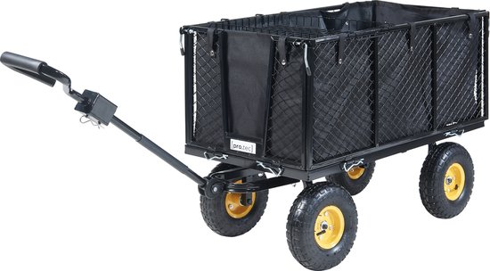Bolderkar Corropoli 112x51x71 cm zwart en geel pro.tec van pro.tec