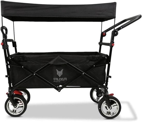 Bolderkar Handkar - Transportwagen Opvouwbaar - Dagelijks Vervoer - Compact Opvouwbaar - Max. 75kg - Zwart