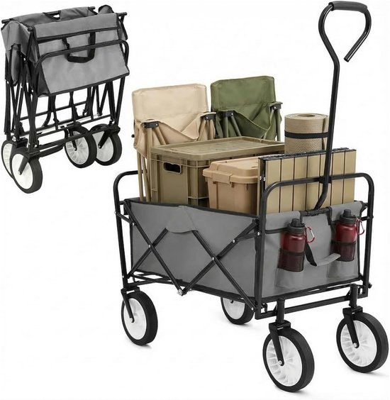 Bolderkar - Handwagen Opvouwbaar - Outdoor Transport - All-Terrain Wielen - 98L 80KG van Merkloos