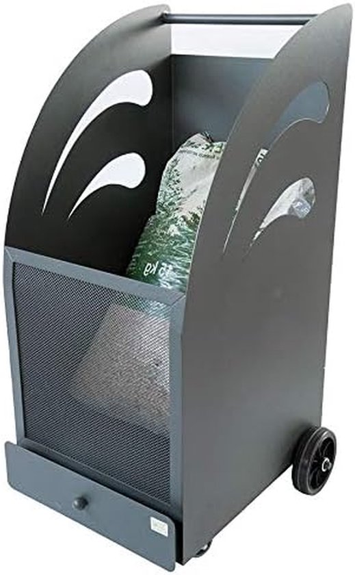 Bolderkar - Houtkar pelletkar - Haardhout vervoeren - 200 kg draagkracht - 80 cm hoog - Antraciet van Bolderkar