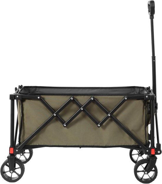 Bolderkar Inklapbaar - Tuinwagen Handwagen - Outdoor Transport - Robuust Stalen Frame - 80 Liter Capaciteit - Groen