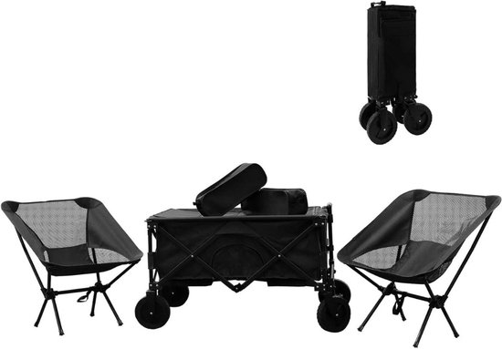 Bolderkar kinderenvervoer - Bolderkar - Opvouwbaar - Bolderwagen - Transportkar - Kinderenvervoer Bolderkarren - Tuinkar - Kinderwagen met Duwstang - Strandkar - van AREBOS
