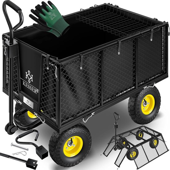 Bolderkar met 550 kg laadcapaciteit - veelzijdige handwagen voor tuin en transport van VONROC