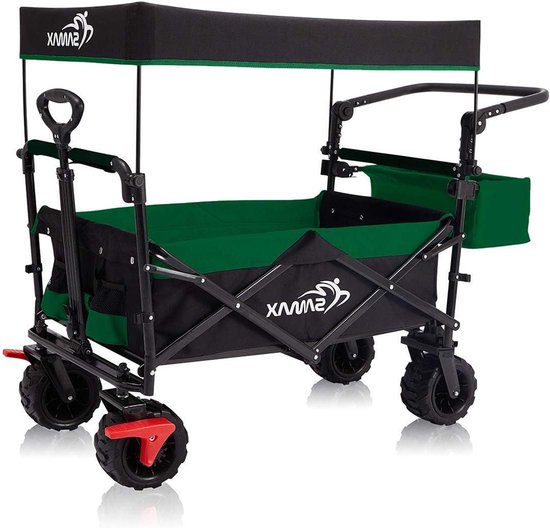 Bolderkar met Dak - Transportkar Tuinkar - Uitjes en Transport - Opvouwbaar Offroad - 121 x 61 x 99 cm van Bolderkar