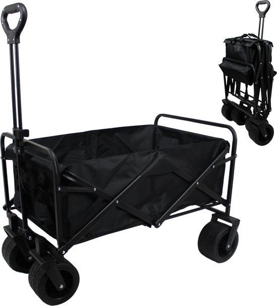 Bolderkar opvouwbaar – 130kg draagkracht – Bolderwagen met stevig frame – 83x52x56 cm - Strandkar - Brede wielen van Transcontinenta