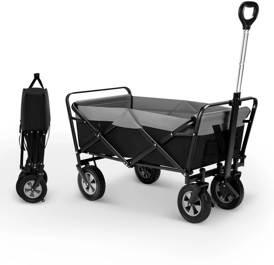 Bolderkar opvouwbaar - Bolderwagen - Bolderkarren - Strandtrolley - 100L – Inklapbare Handkar – 80kg Draagvermogen van Merkloos