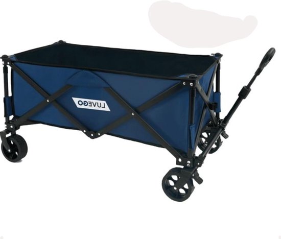 Bolderkar Opvouwbaar - Draagkar Tuinwagen - Spullen Vervoeren - 100KG Draagkracht - 135L - Zwart
