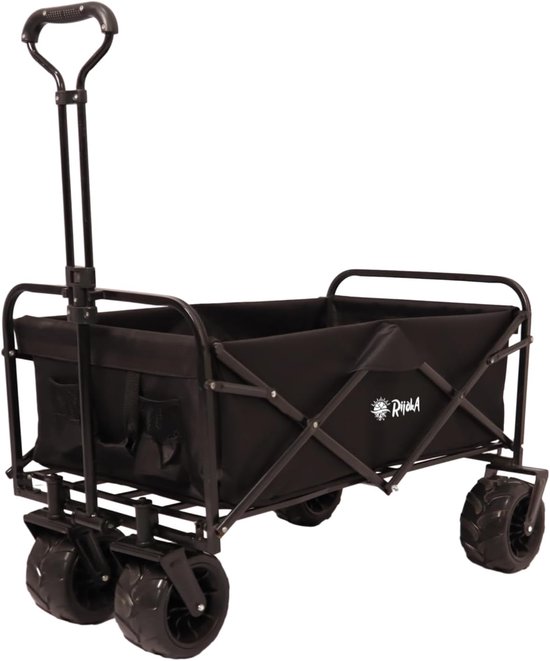 Bolderkar Opvouwbaar - Draagwagen Stevig - Spullen Vervoeren - Harde Bodem Crosswielen - 94L Inhoud 70kg - Zwart van Merkloos