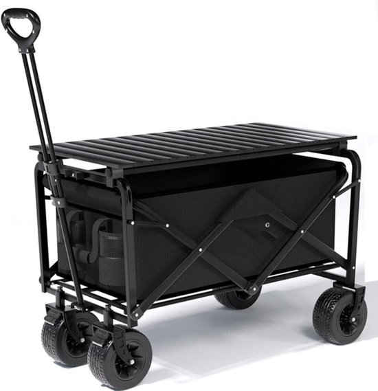 Bolderkar Opvouwbaar - Handige Transportkar - Boodschappen Tuin - 200 kg Belastbaar - All-Terrain Banden - Zwart