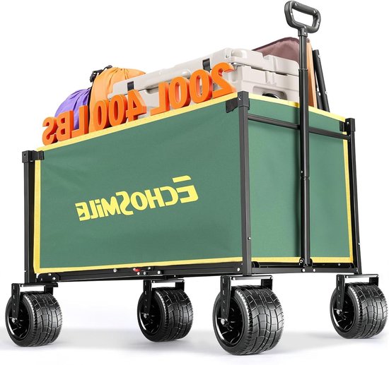 Bolderkar Opvouwbaar - Handwagen Transportwagen - Spullen Vervoeren - 180 kg Draagkracht - 200 liter - Grijs