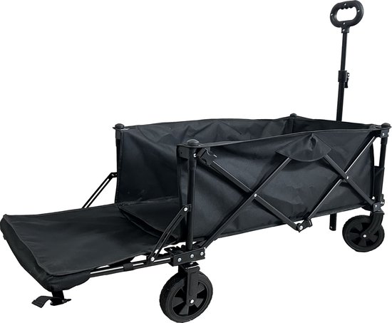 Bolderkar opvouwbaar inklapbaar met laadklep voor langere voorwerpen - strandwagen - stevige wielen en frame - 75 kg belastbaar van Bolderkar
