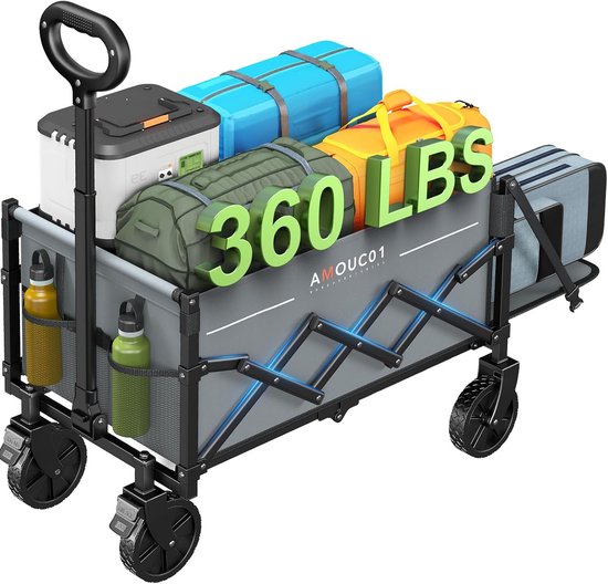 Bolderkar opvouwbaar - Stevig opvouwbaar frame - Strandwagen - Transportwagen van Bolderkar Opvouwbaar