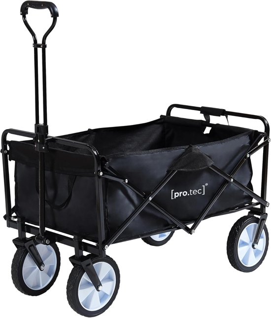 Bolderkar Opvouwbaar - Strandkar Tuinwagen - Vervoer Spullen - Groot Laadbereik - 84 x 55 cm - Zwart