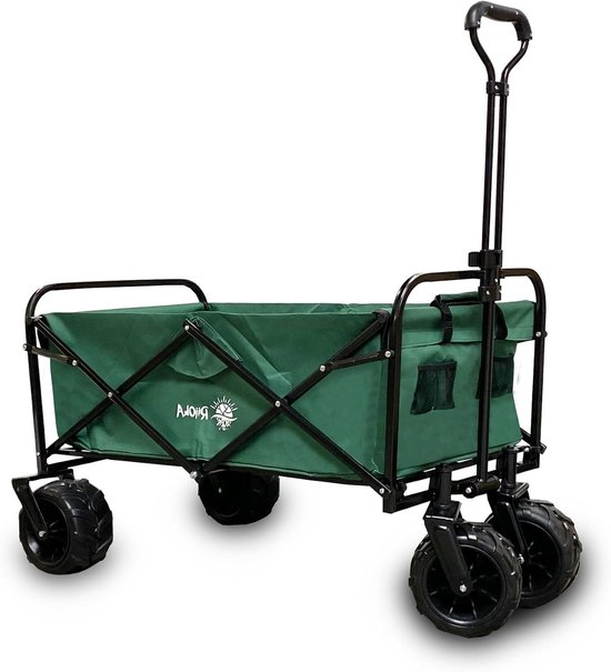 Bolderkar Opvouwbaar - Trekkar Tuin - Spullen Vervoeren - Harde Bodem - 70kg Draagkracht - Groen van Bolderkar Opvouwbaar