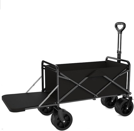 Bolderkar Opvouwbaar - Tuinwagen Handwagen - Vervoer van spullen - Grote capaciteit - 300 liter - Zwart