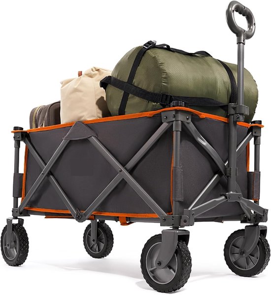 Bolderkar, opvouwbaar, XXL, handwagen met snelspanende stof, klapwagen, transportwagen, draagbaar, strandwagen, tuinwagen, vouwwagen, belastbaar tot 100 kg, voor camping, tuin, winkelen van Sekey