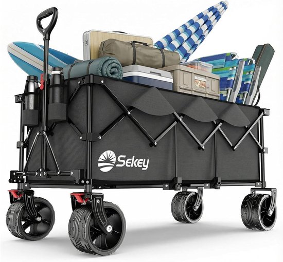 Bolderkar opvouwbaar XXXL 300L - tot 200 kg belastbaar - verlengd model met all-terrain wielen - voor outdoor, camping, tuin, strand en boodschappen