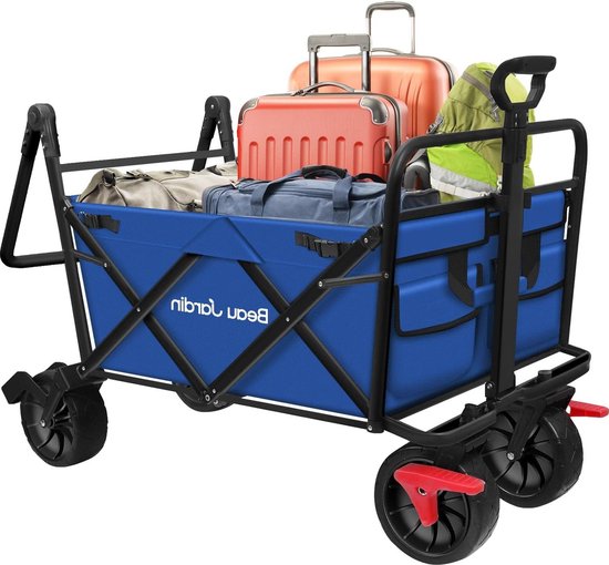 Bolderkar Opvouwbare Camping Festival Trolley - Rem - Strand - 220KG Capaciteit van Merkloos