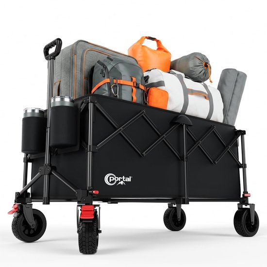 Bolderkar – Opvouwbare Strandkar – 300 Liter – All-Terrain Wielen – Compact Inklapbaar – Voor Camping en Strand van Bolderkar