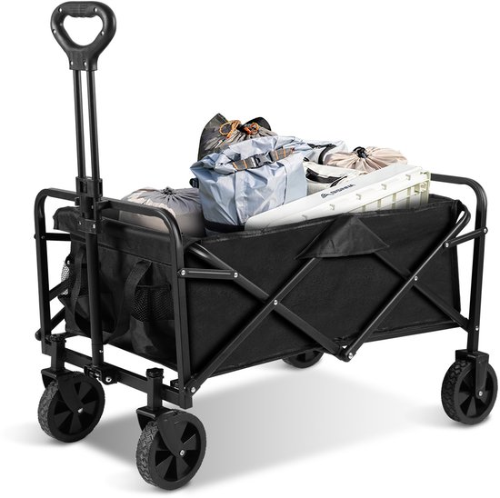Bolderkar - Pliable - Bolderwagen - Opvouwbaar - Capacité de charge 80KG - Transportwagen - Roues 150 ° - Verstelbare hendel - Kinderenvervoer - Bolderkarren - Zwart van Merkloos