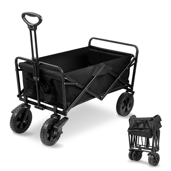 Bolderkar - Pliable - Capacité de charge 100 kg - 96 l - Bolderwagen - Extensible - Housse de protection - Zwart van KHRWoodd