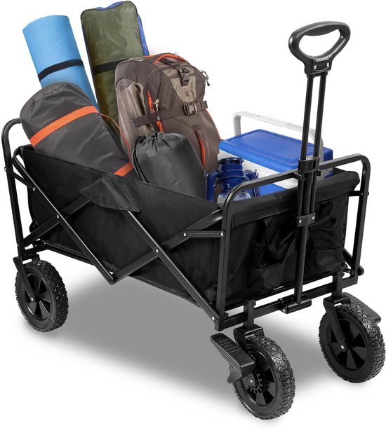 Bolderkar - Pliable - Capacité de charge 100 kg - Roues rotatives -Poignée Réglable - Zwart - Bolderwagen van Mein Plus