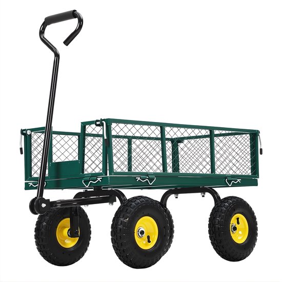 Bolderkar - Stalen Tuinwagen - Opvouwbaar - 180° Draaibare Handgreep - Max 250KG van Merkloos