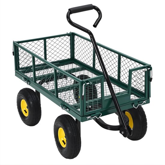 Bolderkar - Stalen Tuinwagen - Opvouwbaar - 180° Draaibare Handgreep - Max 400KG van Merkloos