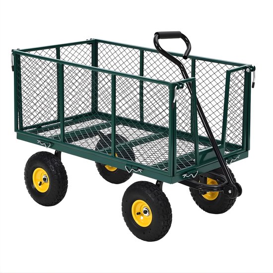 Bolderkar - Stalen Tuinwagen - Opvouwbaar - 180° Draaibare Handgreep - Max 500KG van Merkloos