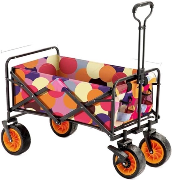Bolderkar Strandwagen - Winkelwagen Transportwagen - Goederen Vervoeren - Opvouwbaar Stevig Frame - Groot Laadvermogen - Blauw