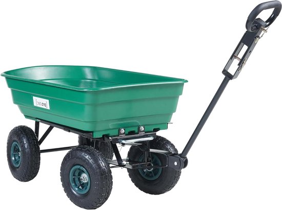 Bolderkar transportkar - Tuinwagen - Spullen vervoeren - Kantelfunctie - 111x51 cm - Groen zwart van Bolderkar