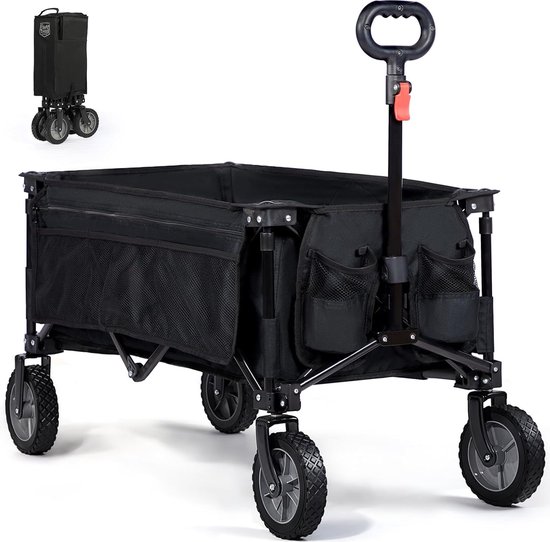 Bolderkar - Transportwagen - Opvouwbaar Vouwwagen - Strandwagen- Tuinwagen - Zwart van Bolderkar