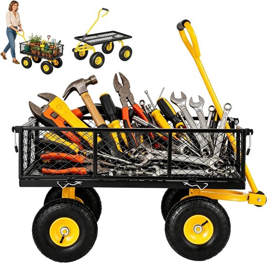 Bolderkar - Tuinkar Kipwagen - Tuinwerk Transport - Grote capaciteit - 408 kg draagkracht - Groen