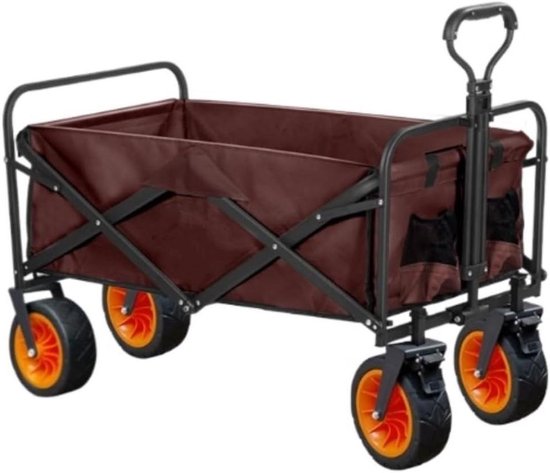 Bolderkar Tuinwagen - Transportwagen Handkar - Outdoor Transport - Inklapbaar Stevig Frame - 8 inch Wielen - Grijs