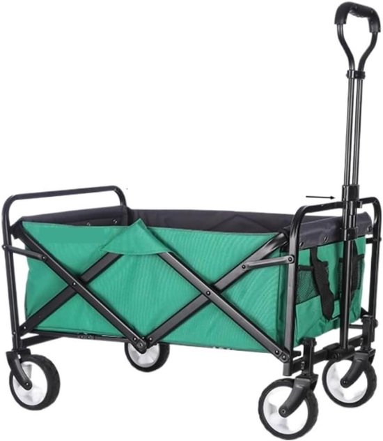 Bolderkar Tuinwagen - Vouwwagen Transportkar - Boodschappen en Tuin - Inklapbaar met Grote Wielen - 60 kg draagvermogen - Groen