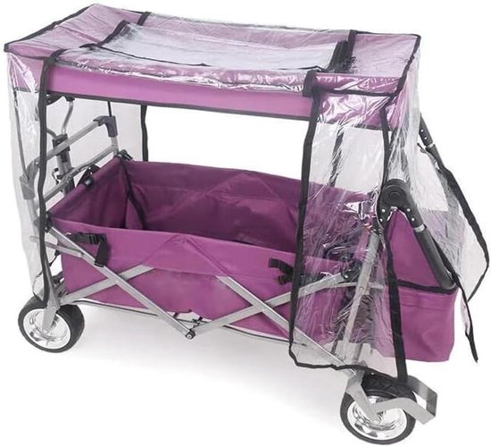 Bolderkar Universele regenhoes - transparante vorstafdekking - waterdichte strandafdekking - opvouwbare handwagenaccessoires van Flintronic