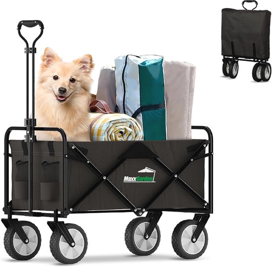 Bolderkar voor Tuin en Strand - Opvouwbare Transportwagen met Draaibare Wielen - 80 kg Capaciteit - Ruimtebesparend en Duurzaam van MaxxGarden