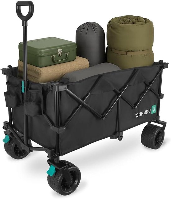 Bolderkar XL - Transportkar Opvouwbaar - Tuinieren en Klussen - 200 Liter Inhoud - 80 kg Draagvermogen - Zwart