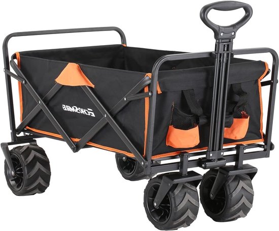 Bolderkar zware belasting 160 kg opvouwbare campingbolderkar draagbare winkelwagen - terreinwagen grote wielen strandwagen van MaxxGarden