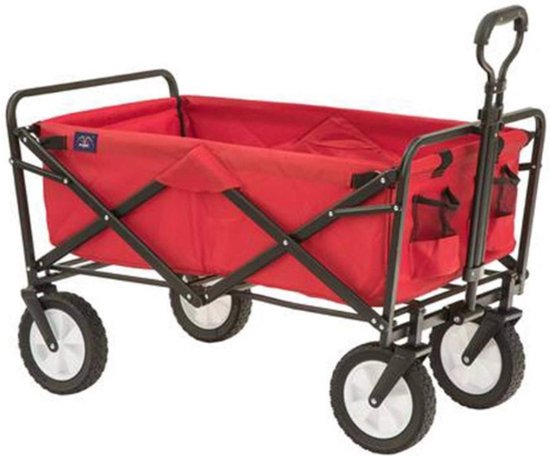 Bolderwagen Rood – Stevige Opvouwbare Tuinwagen – Perfect Voor Familie-uitstapjes, Kamperen, Tuinwerk En Transport – Draagvermogen Tot 100kg van Sekey