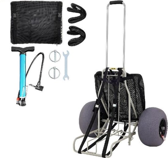 Bolture Bolderkar Opvouwbaar Luchtbanden - Bolderwagen - Strandkar - Strandtrolley - Beach Trolley - Strandwagen - Inclusief Pomp van Bolture